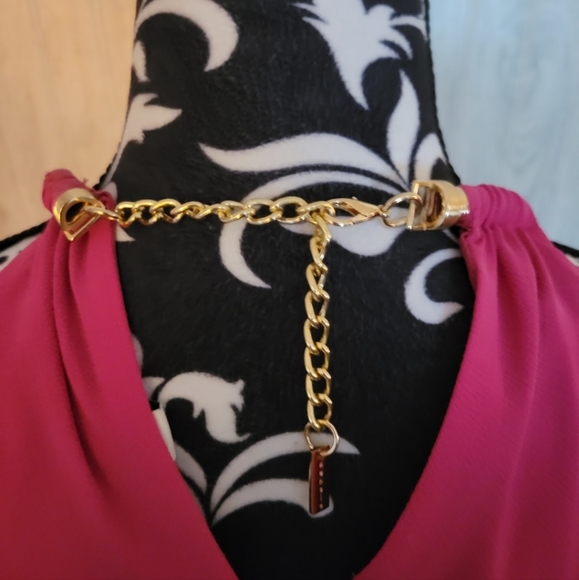 🩷 Kensie Size 8 Women's Draped Snake-Chain Keyhole Dress-ROSE - Picture 5 of 11